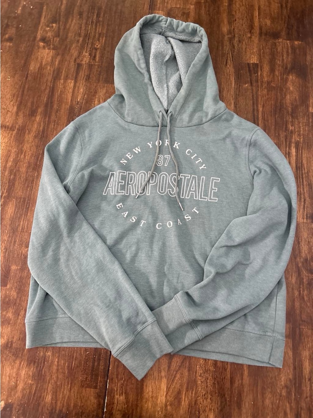 Aeropostale Women's Sage Green Pullover Hoodie with Front Logo